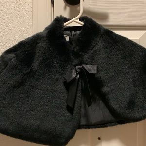 Little girls Amy Byer blk holiday shoulder wrap